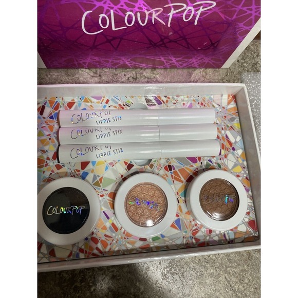 ColourPop Barely Blitzed Set Super Shock Eye Shadow & Lippie Stix 6 Total Pieces - Picture 2 of 4